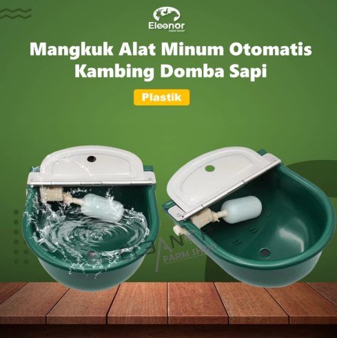 Alat Minum Mangkuk Otomatis Kambing Domba Sapi Kuda Plastik Hijau