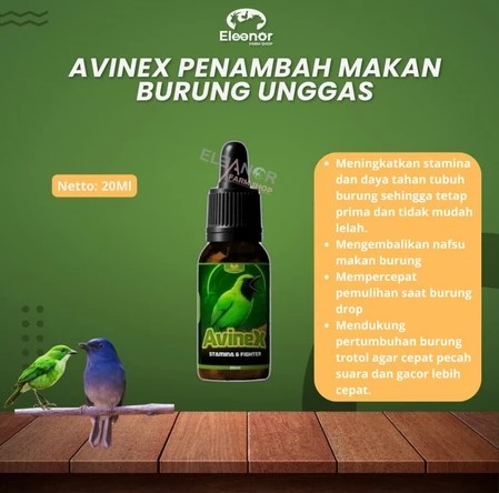 AVINEX 20ml Vitamin Burung Meningkatkan Stamina Suplemen Burung Menjaga Suara Burung Agar Tetap Gacor