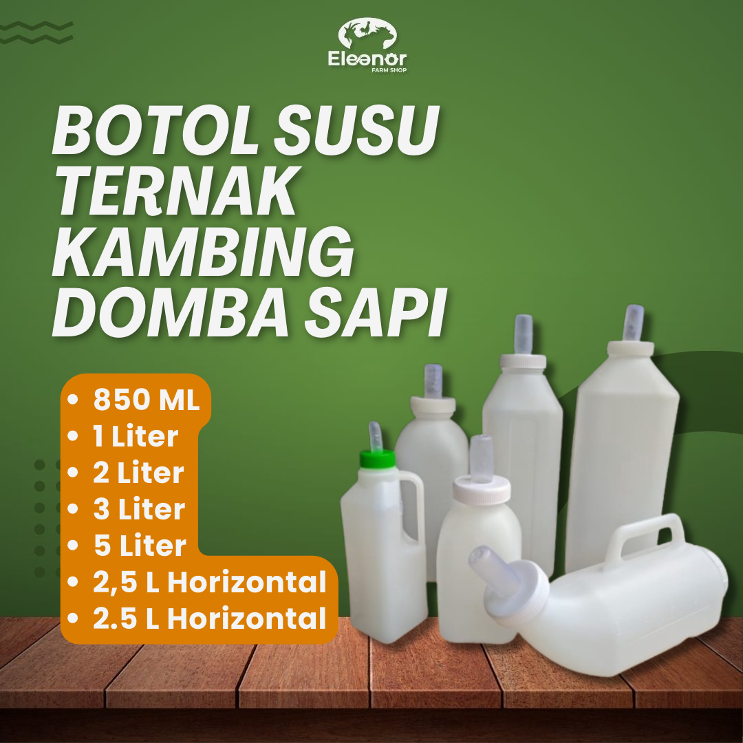 Botol Minum Sapi Pedet Anak Sapi Kuda Kerbau Kapasitas 850Ml, 1 liter, 2 liter 2,5 liter, 3 Liter, 5Liter