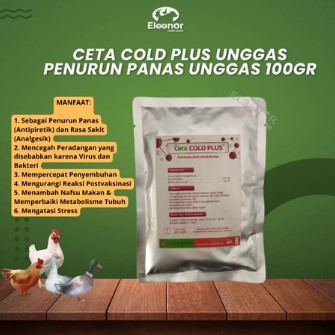 CETA Cold Plus Unggas Merah - Penurun Panas dan Rasa Sakit untuk Hewan Ternak Unggas