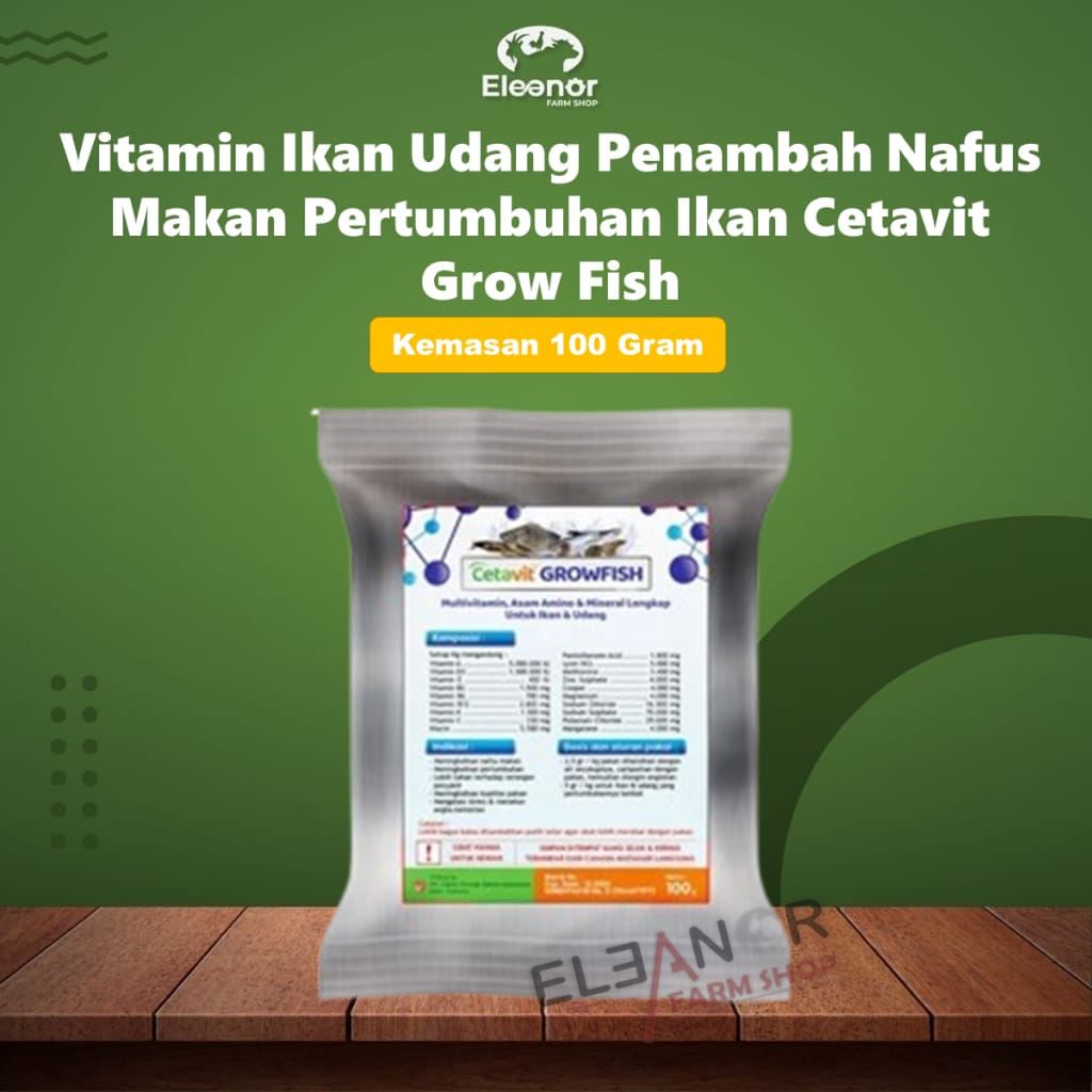 CETAVIT GROW FISH - Vitamin Ikan Udang Penambah Nafsu Makan Pemacu Pertumbuhan