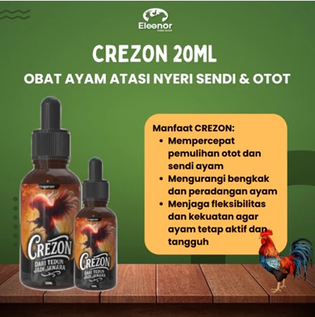 CREZON 20ml Obat Tedun Ayam Pemulihan Saraf Sendi dan Otot Ayam Vitamin Ayam Ampuh