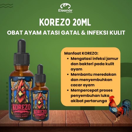 KOREZO 20ml Obat Ayam Ampuh Atasi Korep Gudik Jamur Luka Infeksi Kulit Terawat Sehat