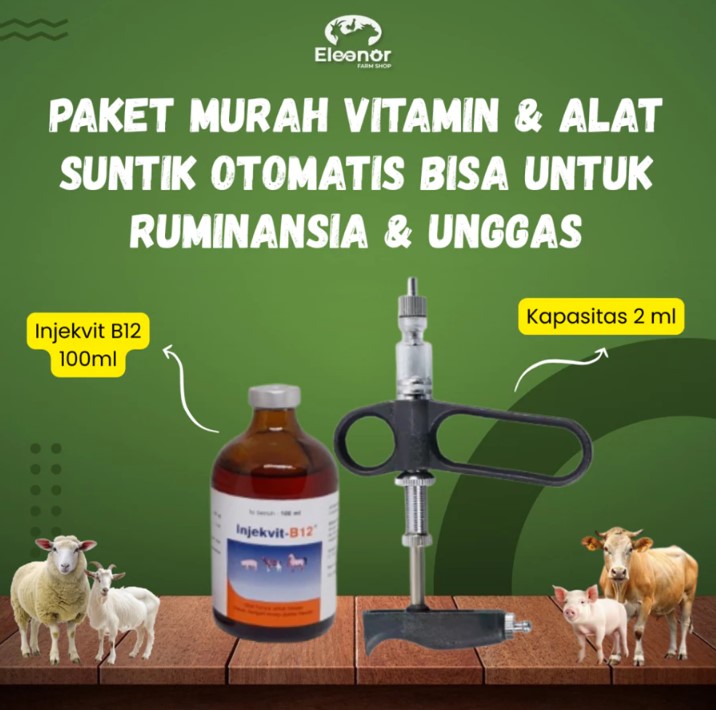 Paket Hemat Alat Suntik Vaksin Otomatis 2ML & Injekvit B12 100ML