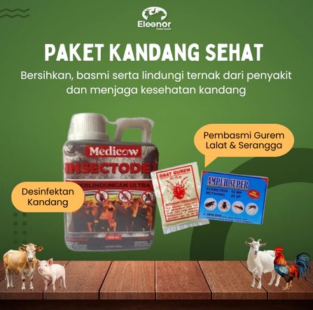 Paket Kandang Sehat - Desinfektan Kandang Pembasmi Lalat Semut Serangga Obat Gurem Hewan Ternak by Eleanor Farm
