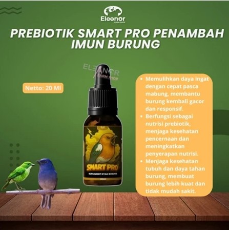 SMART PRO 20ml Vitamin Otak Burung Suplemen Penambah Imun Burung Gacor