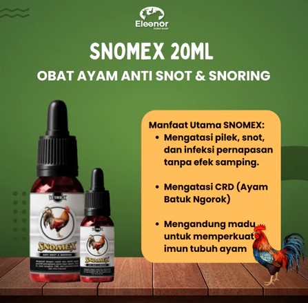 Snomex 20ml Obat Ayam Ngorok Pilek CRD Snot Ampuh