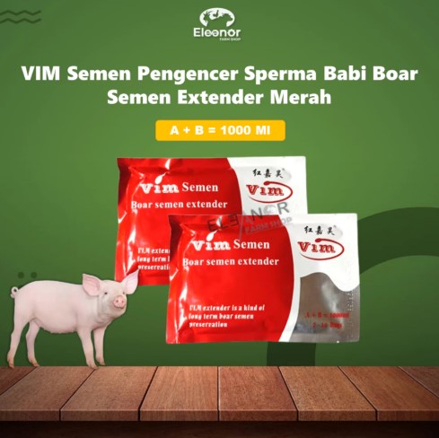 VIM Semen Pengencer Sperma Babi Boar Semen Extender Merah